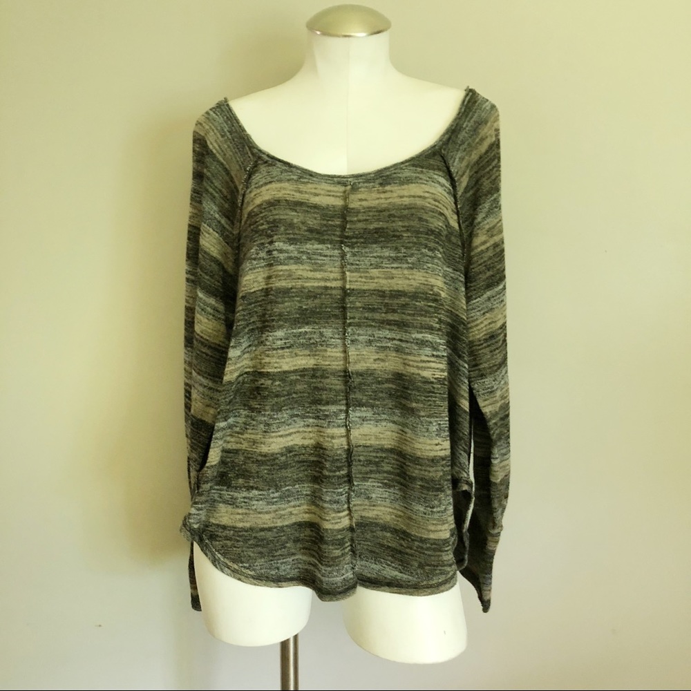 Free People Long Sleeve Striped Sweater
